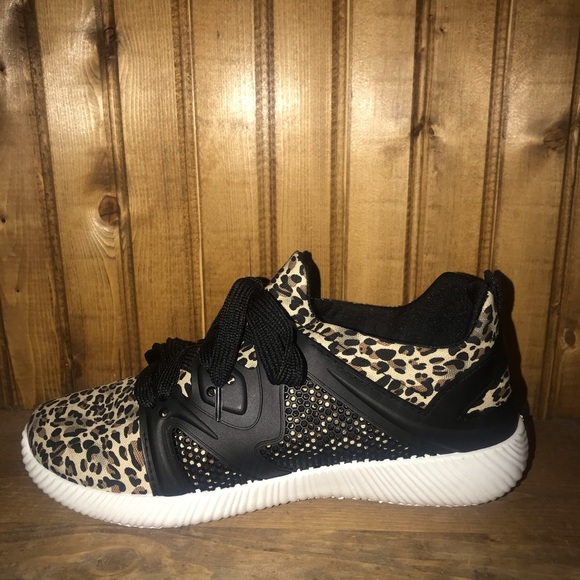 Camel Leopard Canvas Sneakers - Picture 3 of 5